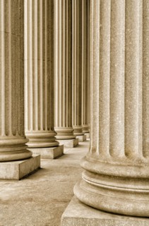Row of building columns
