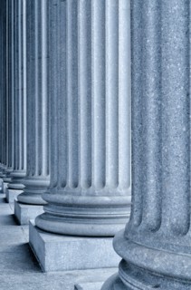 Row of building columns