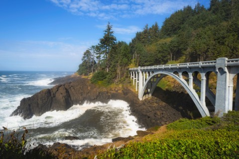 Bridge at seashore