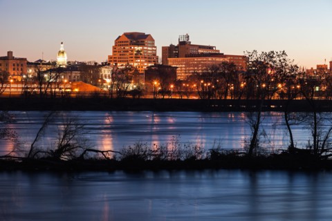New Jersey, Trenton, Cityscape at night