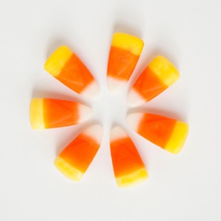 Studio Shot of candy corn imitating flower