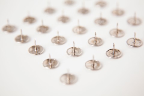Studio Shot of rows of Thumbtack