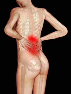 Digitally generated image of human representation feeling pain