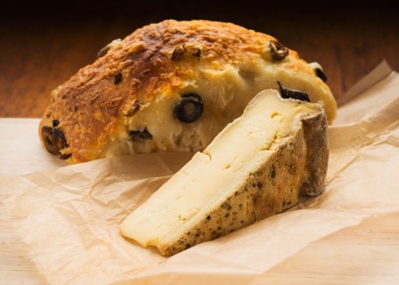French cheese and olive bread.