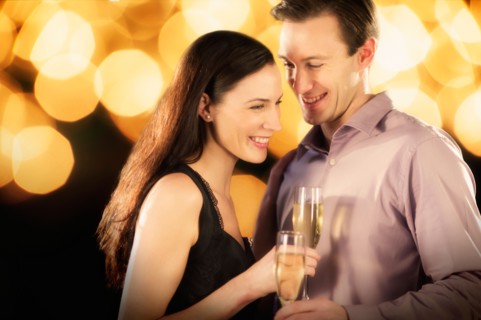 Couple celebrating new year's eve.