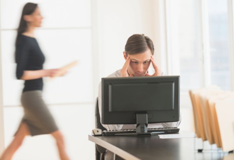 Office worker using computer.