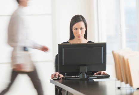 Office worker using computer.