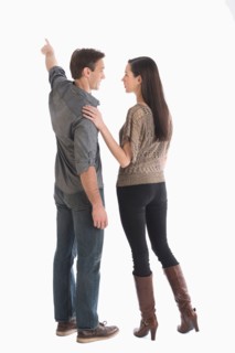 Rear view of couple.