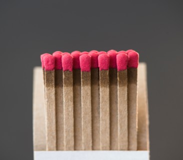 Studio shot of matchsticks in box