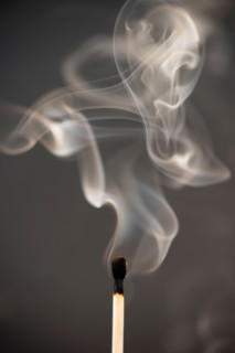 Studio shot of burnt matchstick