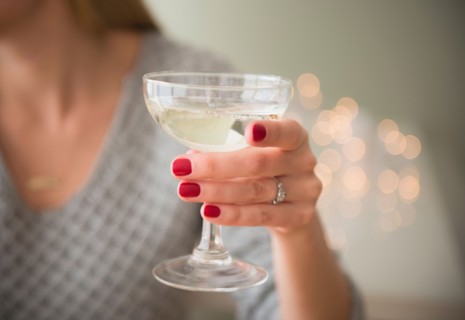 Woman holding champagne