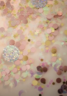 Studio shot of shiny confetti