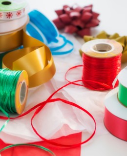 Studio shot of colorful ribbons