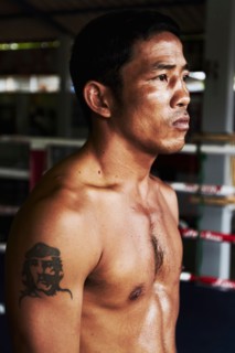 Portrait of mid adult male boxer