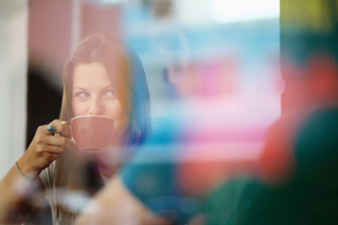 Couple relaxing in coffee shop