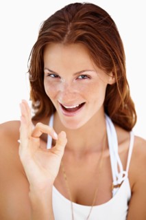 Portrait of gesturing woman