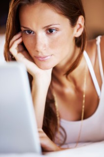 Woman using laptop
