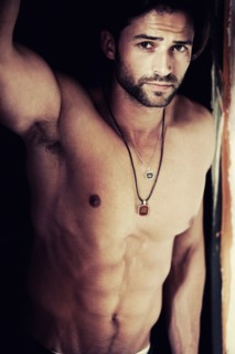 Portrait of shirtless man