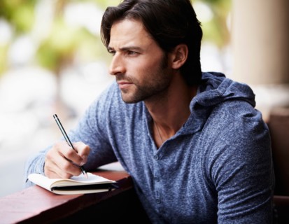 Portrait of man looking away
