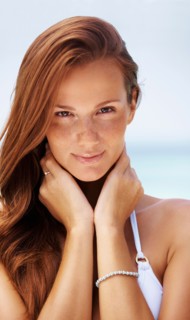 Portrait of young woman in bikini