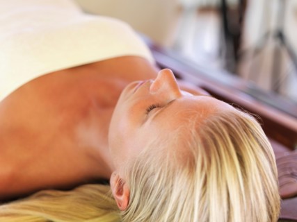 Woman relaxing in spa