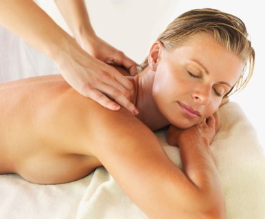Woman getting massage in spa