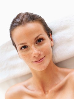 Woman relaxing in spa