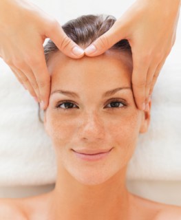 Woman relaxing in spa