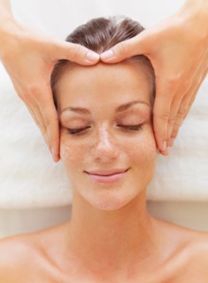 Woman relaxing in spa