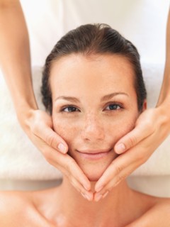 Woman relaxing in spa
