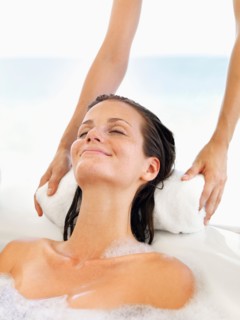 Woman receiving spa therapy