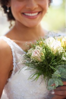Portrait of bride with bouquet