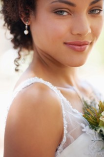Portrait of bride with bouquet