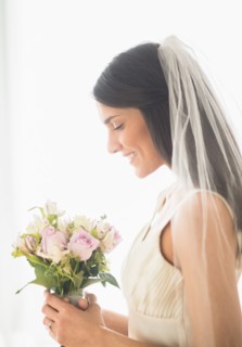 Studio portrait of bride.