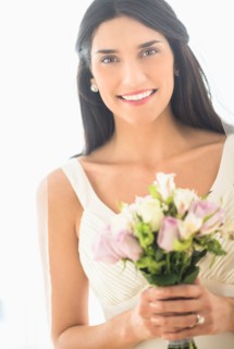 Studio portrait of bride.