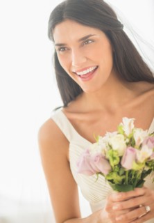 Studio portrait of bride.