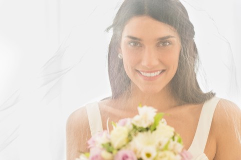 Studio portrait of bride.