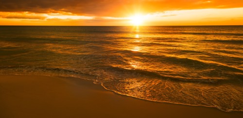 Sunset over sea. Jamaica.