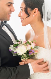 Happy newlywed couple.