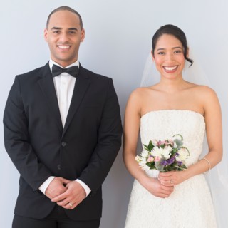 Portrait of bride and groom.