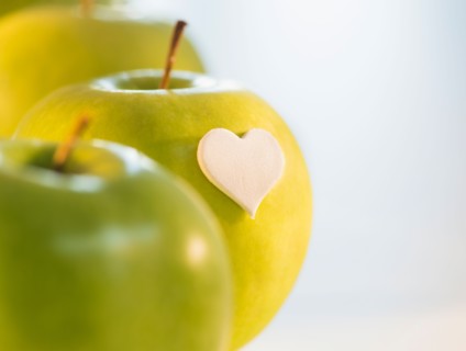 Studio Shot of green apples