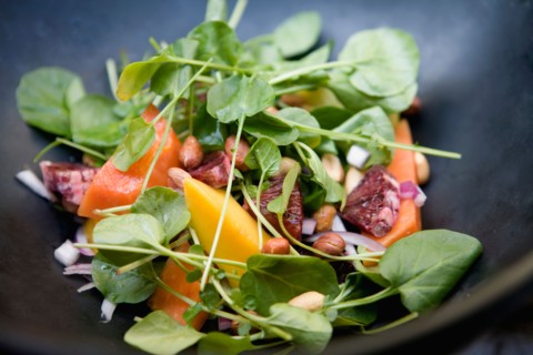 Close up of multicolored healthy salad