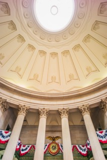 Decoration for first presidential inauguration at Federal Hall. New York City, New York.