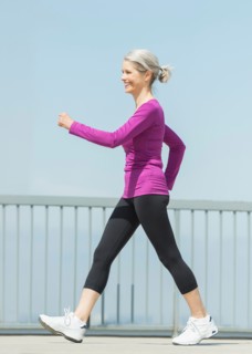 Senior woman walking.