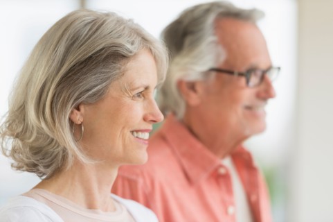 Smiling senior couple.