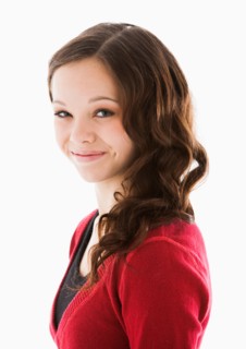 Portrait of smiling girl (12-13)