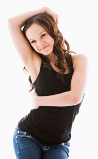 Portrait of gesturing girl (12-13)