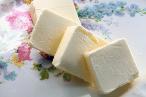 Studio Shot of sliced butter