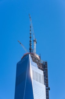 Freedom tower under construction.