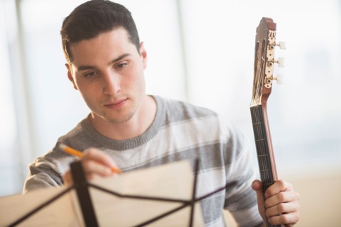 Man composing music.